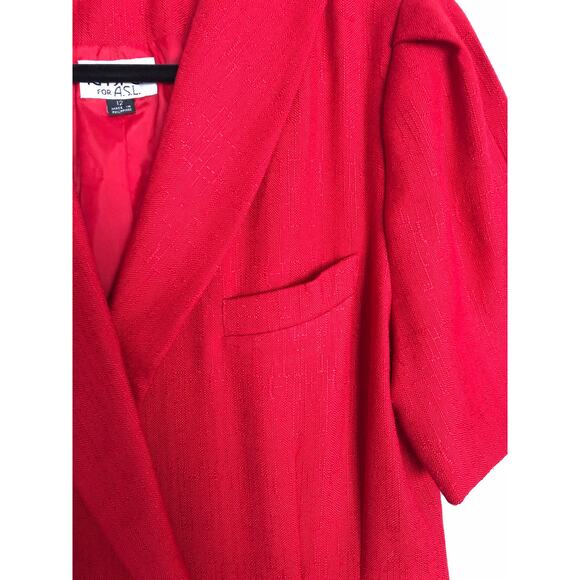 Kasper ASL Women's Size 12 Double Breasted Midi Dress Red - Picture 5 of 9